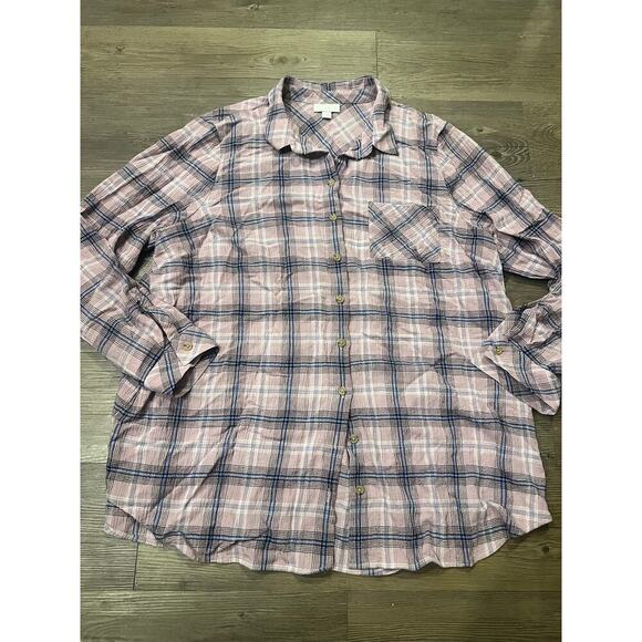 J.Jill Purple and Blue Flannel - Picture 2 of 6